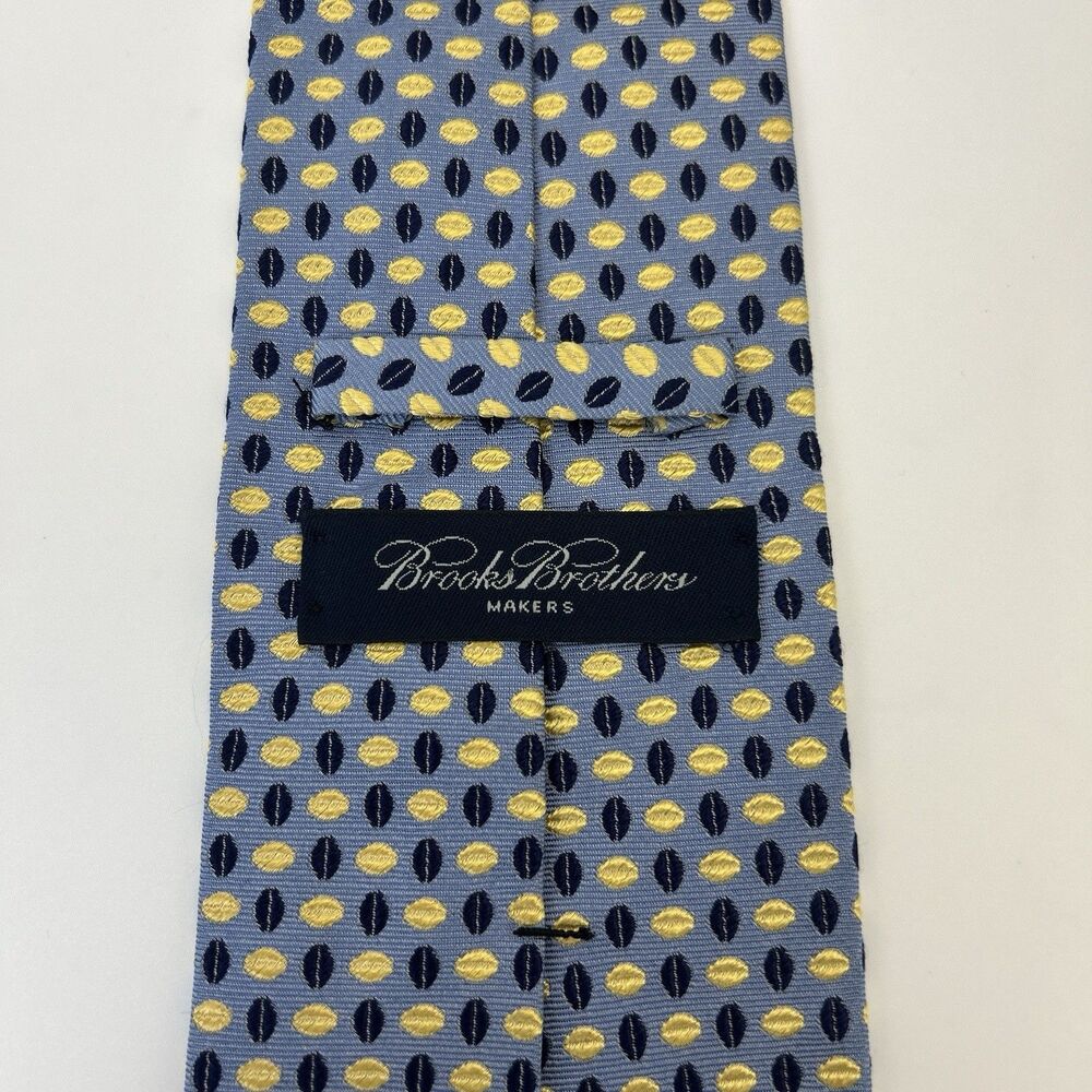 BROOKS BROTHERS Tie Polka Dot 60”Geometric Pure Silk Made In USA Coffee Bean - Picture 3 of 5